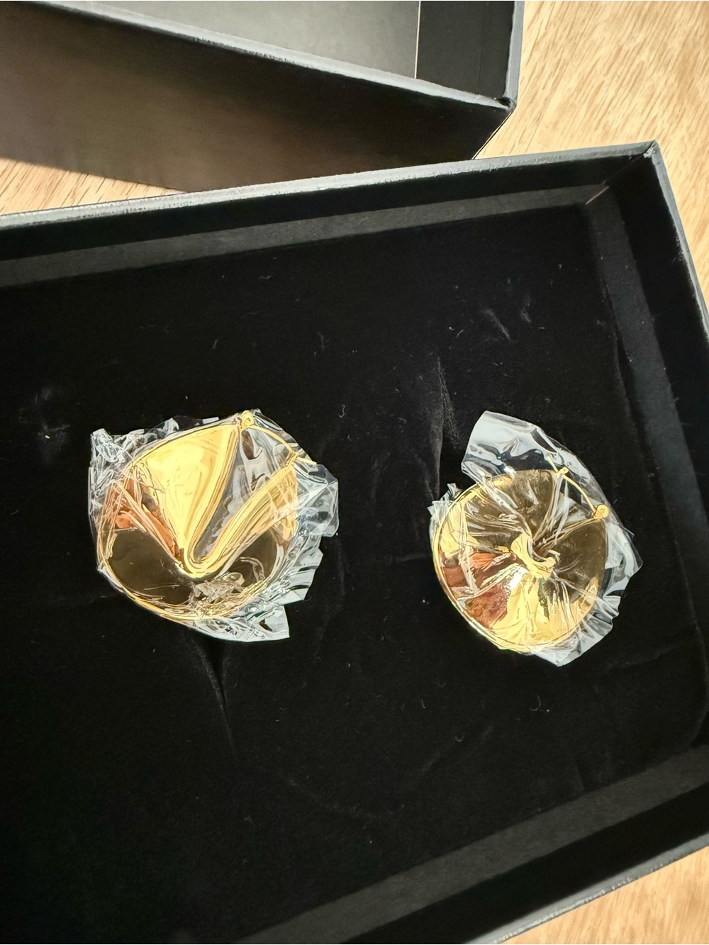 Alexander Wang Gold plated earrings set in Black Branded Gift Box